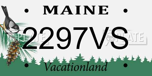 2297VS Maine License Plate