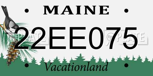22EE075 Maine License Plate
