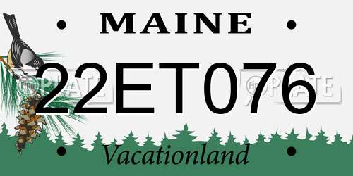 22ET076 Maine License Plate