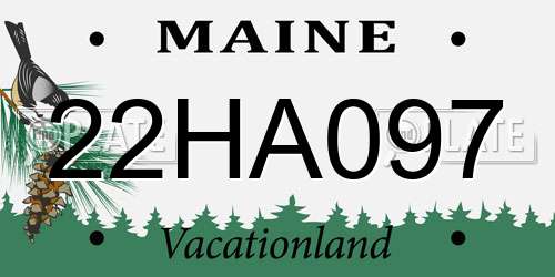 22HA097 Maine License Plate