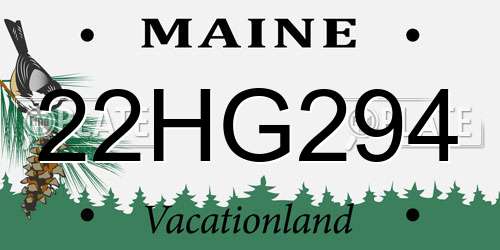 22HG294 Maine License Plate