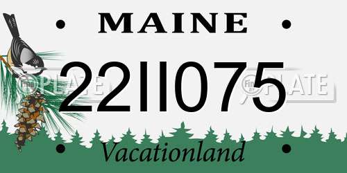 22II075 Maine License Plate
