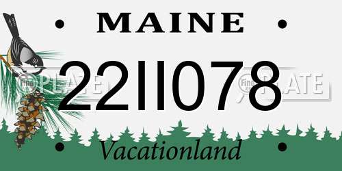 22II078 Maine License Plate