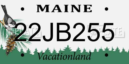 22JB255 Maine License Plate