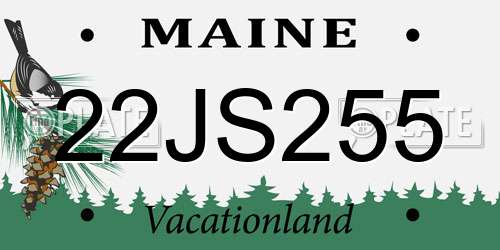 22JS255 Maine License Plate