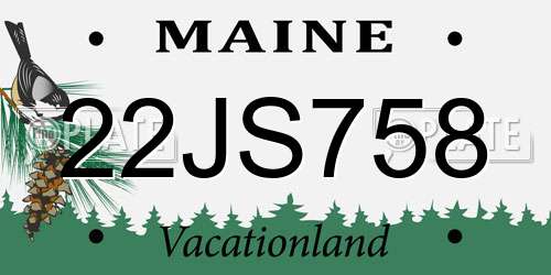 22JS758 Maine License Plate