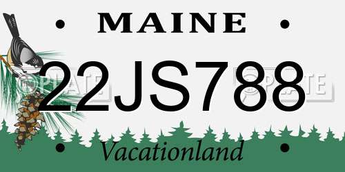 22JS788 Maine License Plate