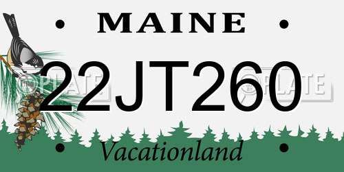 22JT260 Maine License Plate