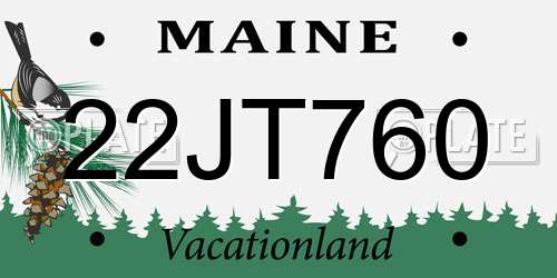 22JT760 Maine License Plate