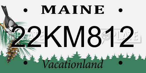 22KM812 Maine License Plate