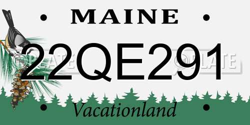 22QE291 Maine License Plate