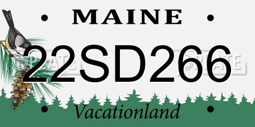 22SD266 Maine License Plate