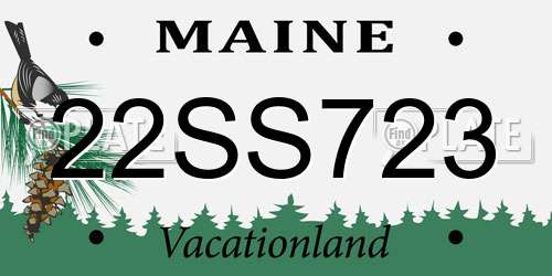 22SS723 Maine License Plate