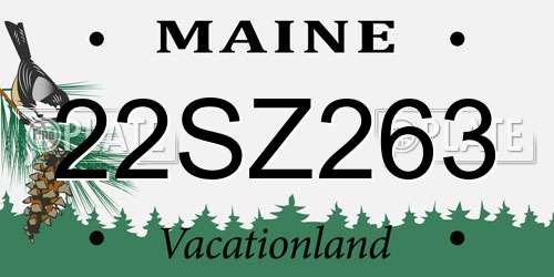22SZ263 Maine License Plate