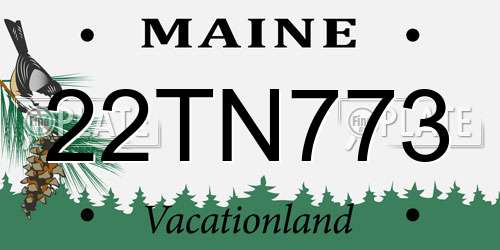 22TN773 Maine License Plate