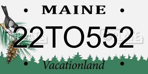 22TO552 Maine License Plate