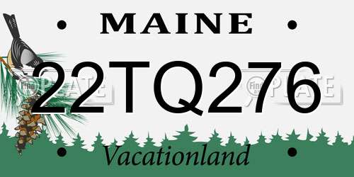 22TQ276 Maine License Plate