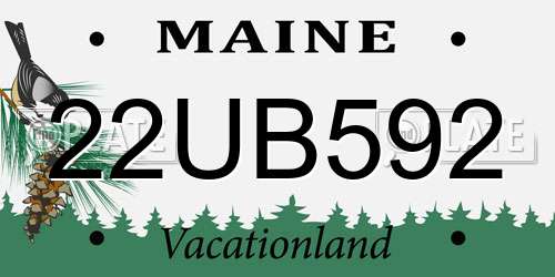 22UB592 Maine License Plate