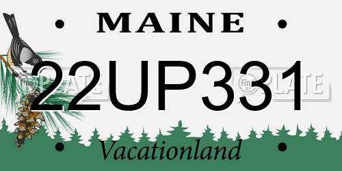 22UP331 Maine License Plate