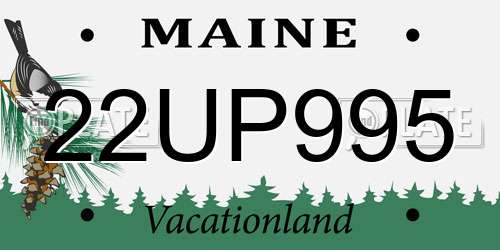22UP995 Maine License Plate