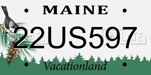 22US597 Maine License Plate