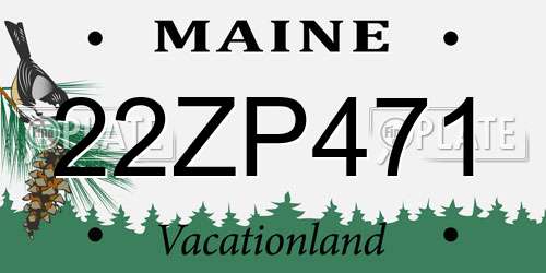 22ZP471 Maine License Plate