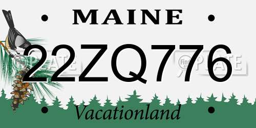 22ZQ776 Maine License Plate