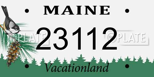 23112 Maine License Plate