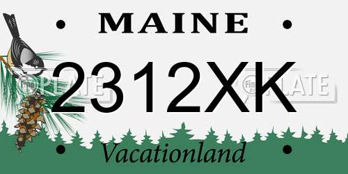 2312XK Maine License Plate