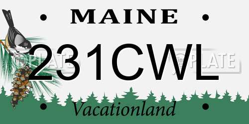 231CWL Maine License Plate