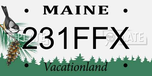 231FFX Maine License Plate