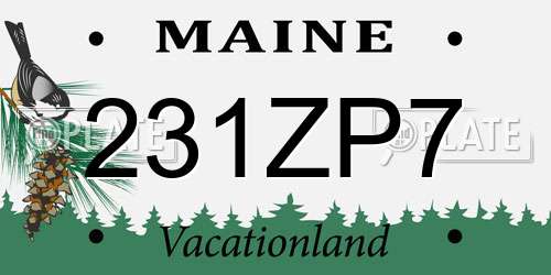 231ZP7 Maine License Plate