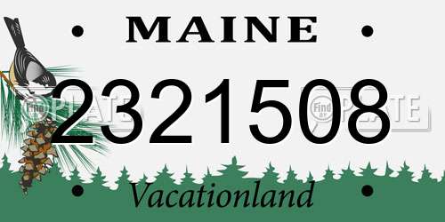 2321508 Maine License Plate