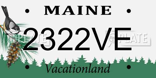 2322VE Maine License Plate
