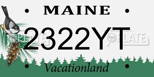 2322YT Maine License Plate