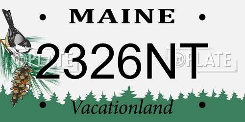 2326NT Maine License Plate