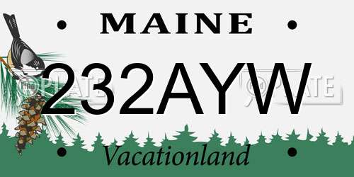 232AYW Maine License Plate