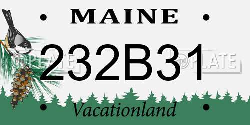 232B31 Maine License Plate