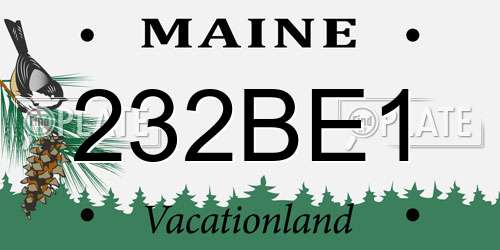 232BE1 Maine License Plate
