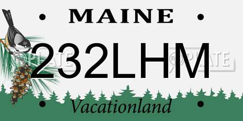 232LHM Maine License Plate