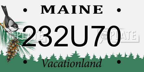 232U70 Maine License Plate
