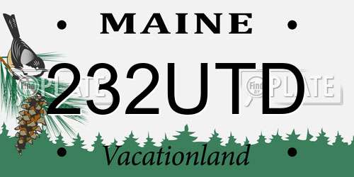 232UTD Maine License Plate