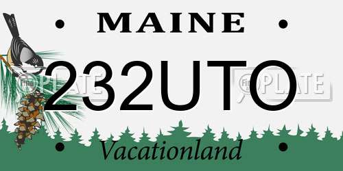 232UTO Maine License Plate