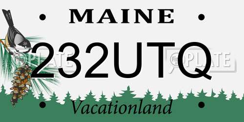 232UTQ Maine License Plate