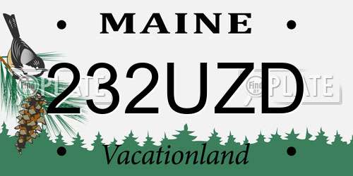 232UZD Maine License Plate