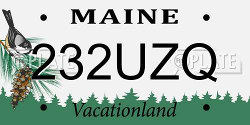 232UZQ Maine License Plate