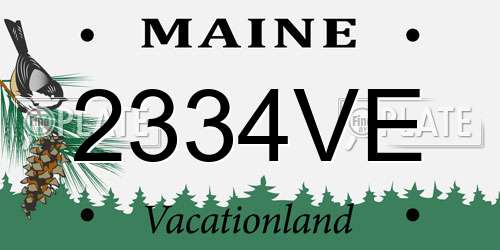 2334VE Maine License Plate