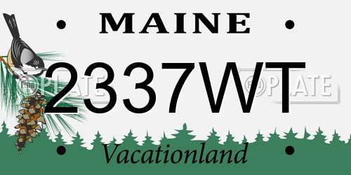 2337WT Maine License Plate