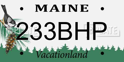 233BHP Maine License Plate