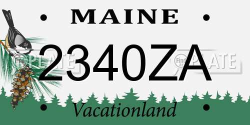 2340ZA Maine License Plate